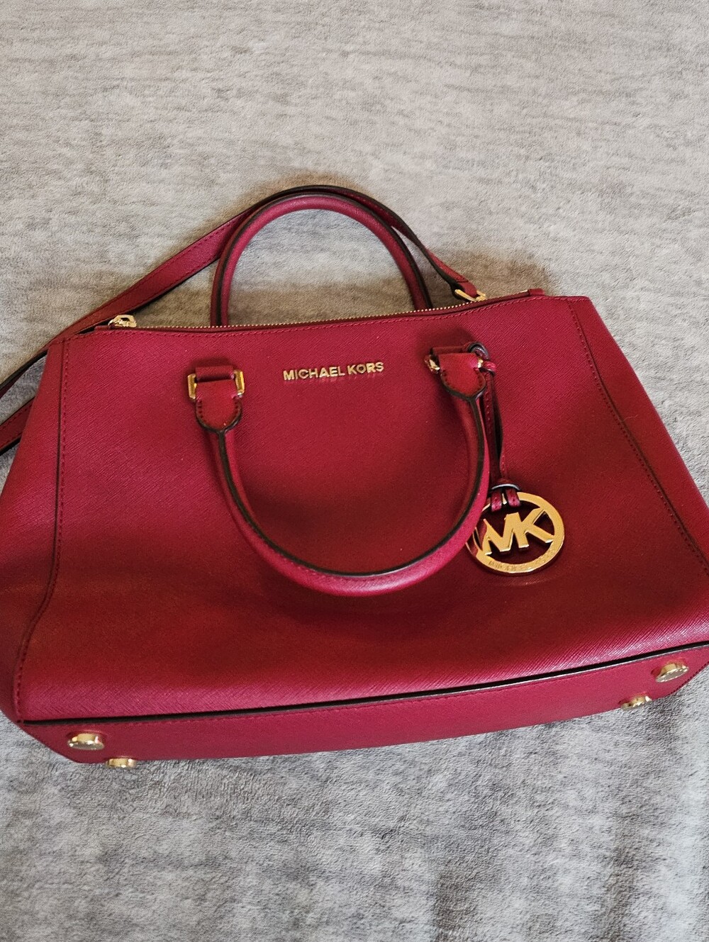 Michael Kors Sutton Medium Satchel Red